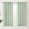 YoungsTex Sage Green Short Linen Curtains 48 Inch Length by YoungsTex