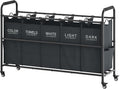 Tajsoon 5 Bag Laundry Sorter Cart, 5 Section Laundry Hamper by Tajsoon