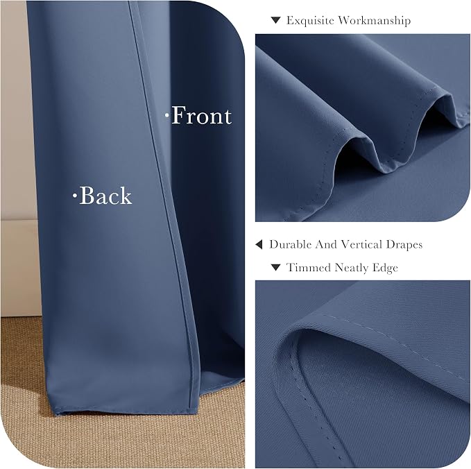 PONY DANCE Black Out Curtains for Bedroom 54 inch Length 2 Panels Set, Thermal - Image 5