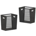 Piskyet Black Office Trash Can for Near Desk, 4.5 Gallon Unique Wood Bedroom by Piskyet