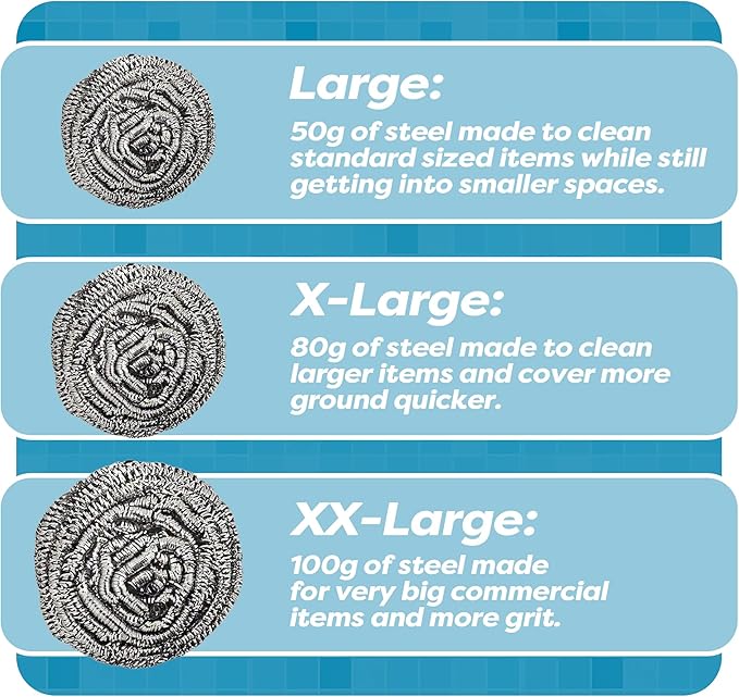 12 Pack Stainless Steel Scourers by Scrub It – Steel Wool Scrubber Pad Used - Image 4