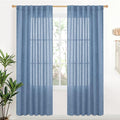 YoungsTex Denim Blue Linen Curtains 78 Inch Length by YoungsTex