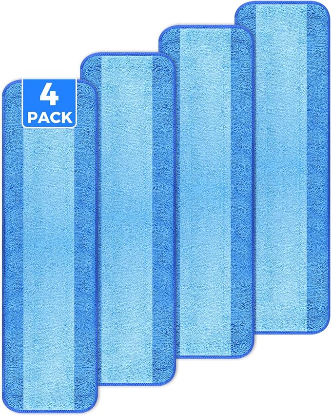 4-Pack Microfiber Cleaning Pads, 18-Inch Microfiber Mop Pads Compatible by wlich