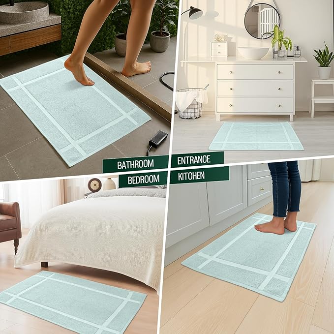 Pearl Linens Pack of 2 100% Cotton Bath Mat 18x25 inches, Soft & Absorbent - Image 7