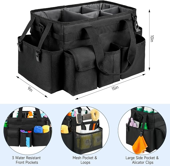 Cleaning Caddy Bag, Large Cleaning Supplies Organizer - Image 3