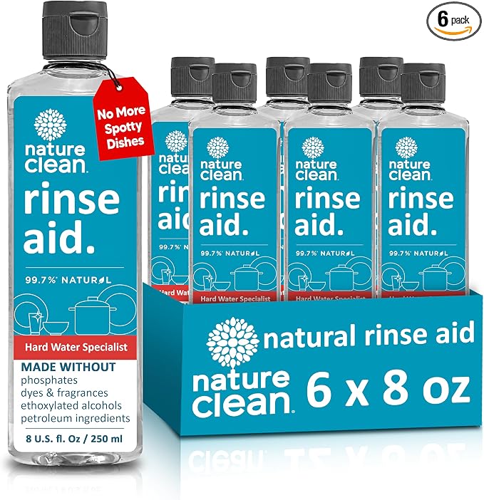 Nature Clean All Natural Dishwasher Rinse Aid Cleaner, Liquid Dishwasher Rinse by NatureClean