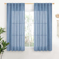 YoungsTex Denim Blue Linen Curtains 48 Inch Length by YoungsTex