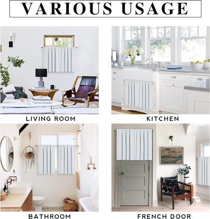 RYB HOME Small Curtains for Kitchen Window - Image 7