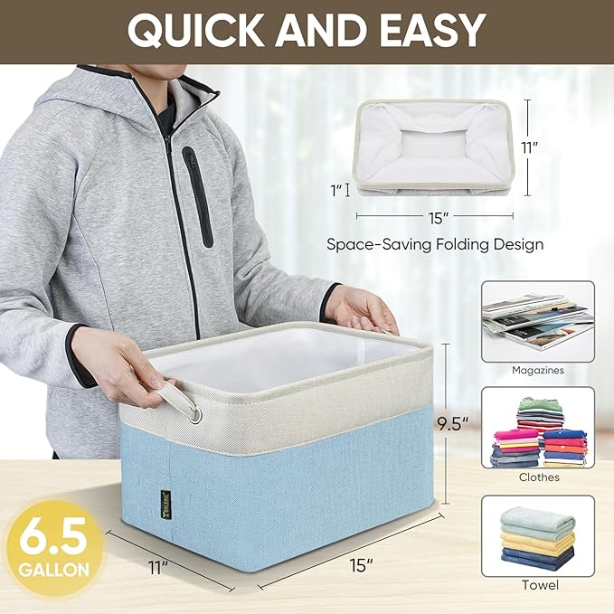 BALEINE 3 Pack Fabric Storage Bins - Image 5