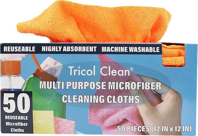 Tricol Clean Profesional Resuable Lint Free Microfiber Edgeless Cleaning Cloth by TricolClean