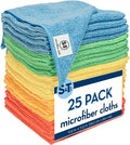 S&T INC. 25 Pack Microfiber Cleaning Cloth, Bulk Towels by STINC