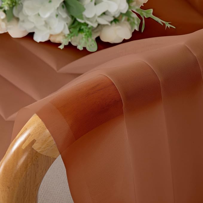 Chyhomenyc Orange Sheer Curtains 78 Inches Long 2 Panels Set - Image 6
