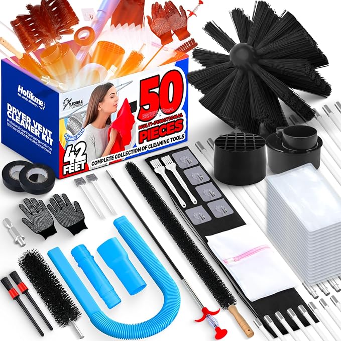 Holikme Dryer Vent Cleaner Kit Dryer Cleaning Tool Include Dryer Vent Brush by Holikme
