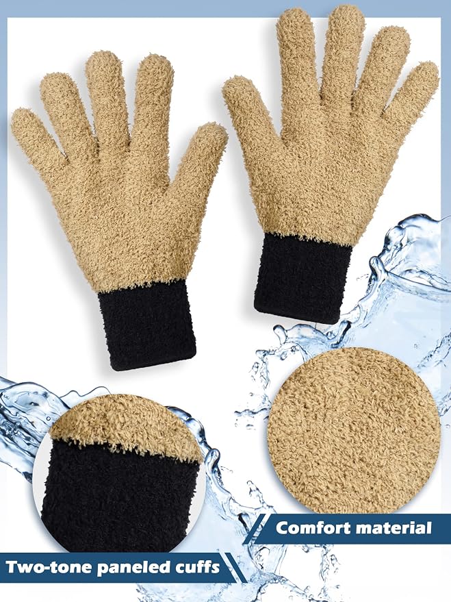 Bencailor 3 Pairs Microfiber Plant Dusting Gloves Leaf Cleaning Gloves - Image 4