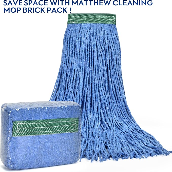 Matthew Cleaning 24oz 6Pack Cotton Floor Mop, Cotton Looped-Open String Heavy - Image 5
