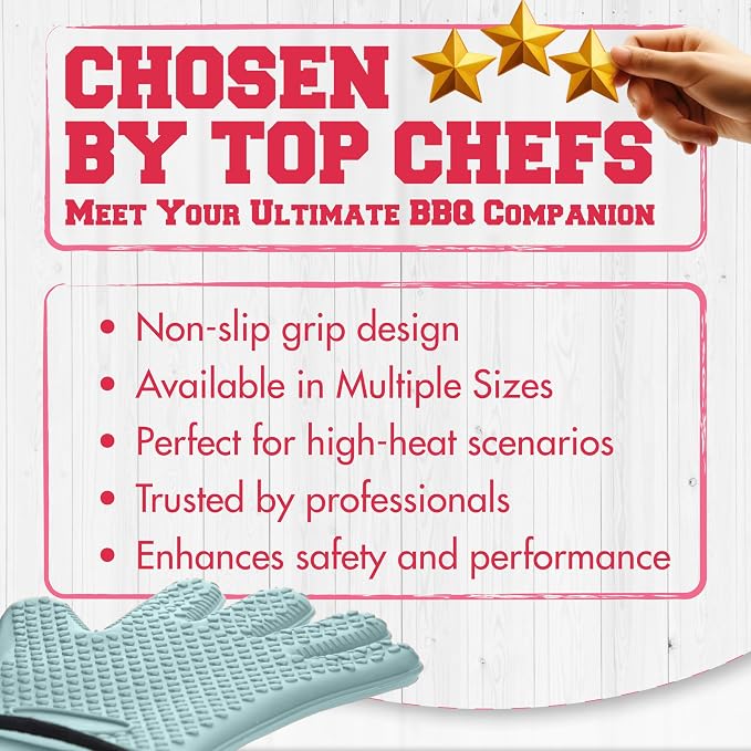 KITCHEN PERFECTION Silicone Smoker Oven Gloves - Image 8