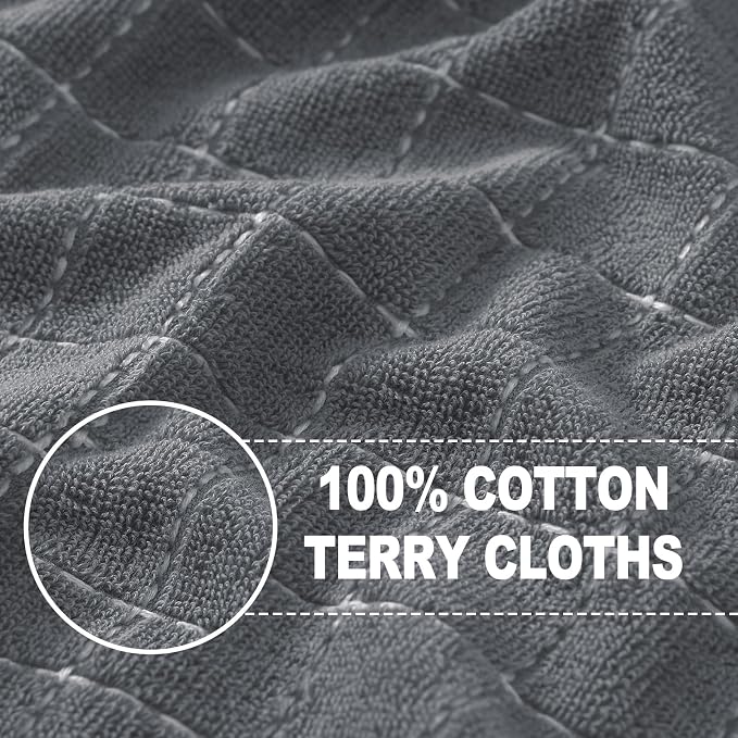 Homaxy 100% Cotton Terry Kitchen Towels, Checkered Designed, Soft and Super - Image 2
