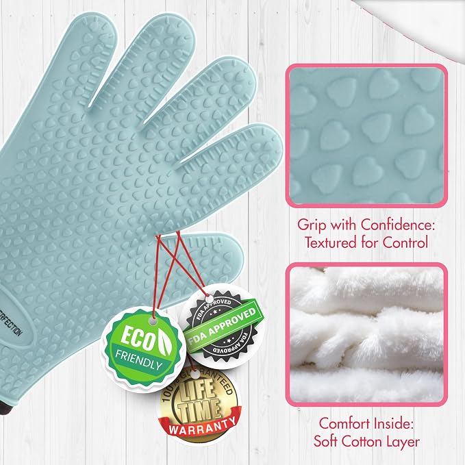 KITCHEN PERFECTION XL Silicone Smoker Oven Gloves - Image 5