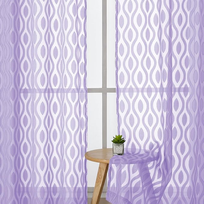 Aiyufeng Sheer Curtains 45 Inch Length 2 Panels, Farmhouse Soft Airy - Image 3