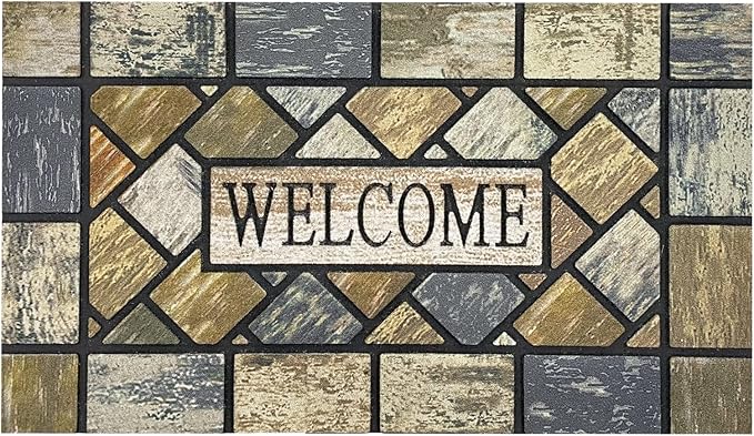 CHICHIC 18 x 30 Inch Square Welcome Door Mat Front Doormat Outdoors by CHICHIC