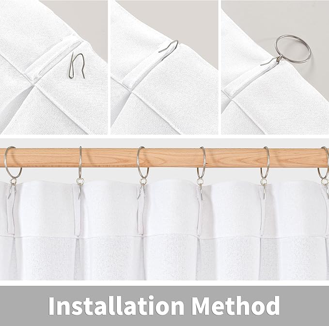 YoungsTex White Linen Semi Sheer Curtains - Image 8