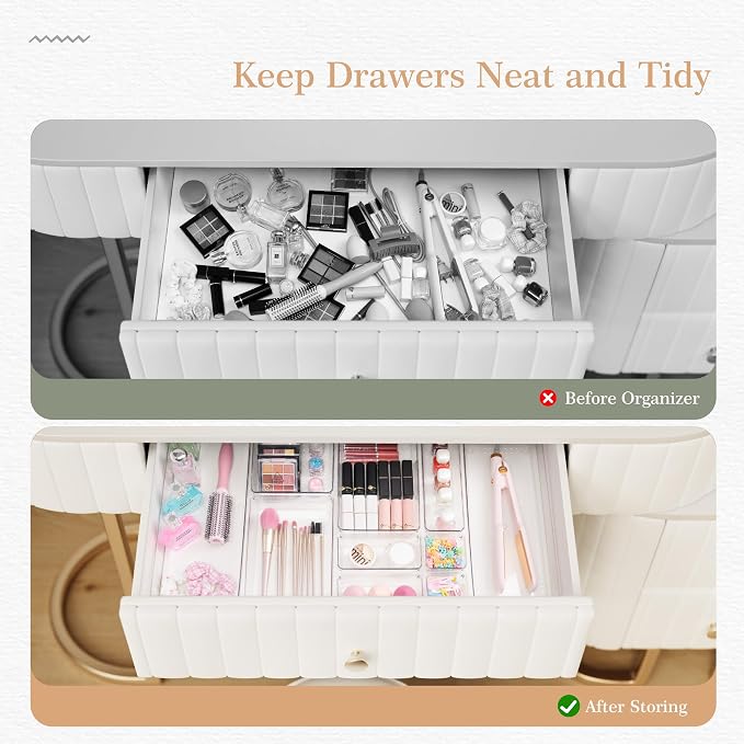 Criusia Drawer Organizer, 12 Pack Clear Plastic Kitchen Drawer Organizers Set - Image 2