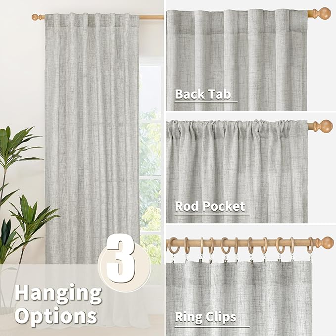 YoungsTex Linen Curtains 63 Inch Length - Image 6