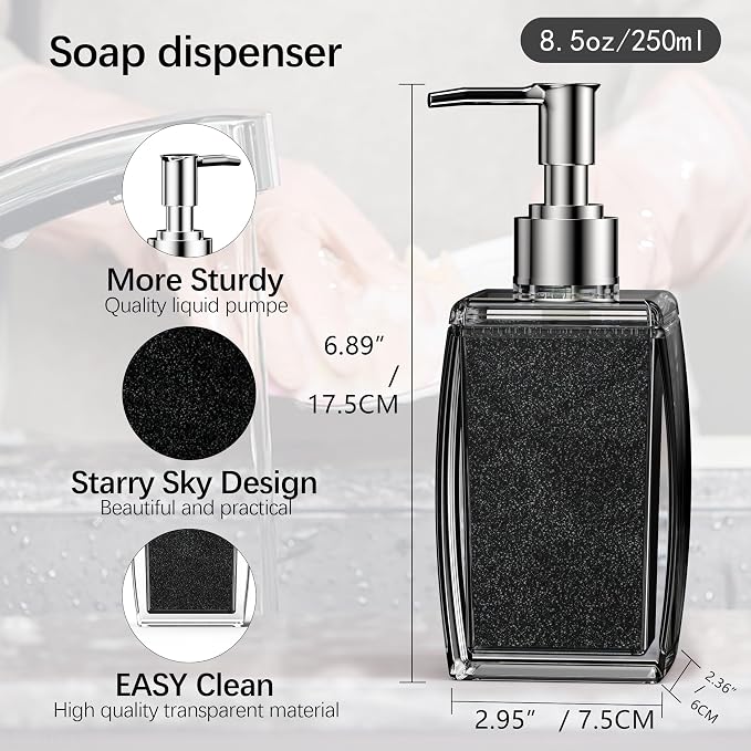 Purple Soap Dispenser with Refillable Plastic Pump - Image 7