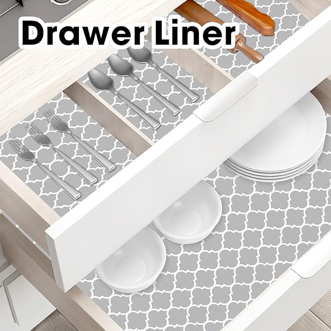 Drawer and Shelf Liner for Kitchen Cabinets Non-Adhesive, Non-Slip Cabinet - Image 6