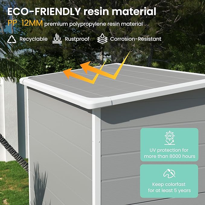 UDPATIO Outdoor Storage Shed 5x3 FT, Plastic Garden Shed - Image 2