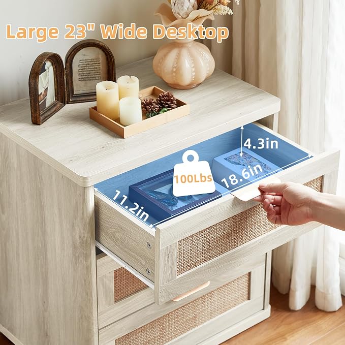 LEYAOYAO Rattan Night Stand - Image 5