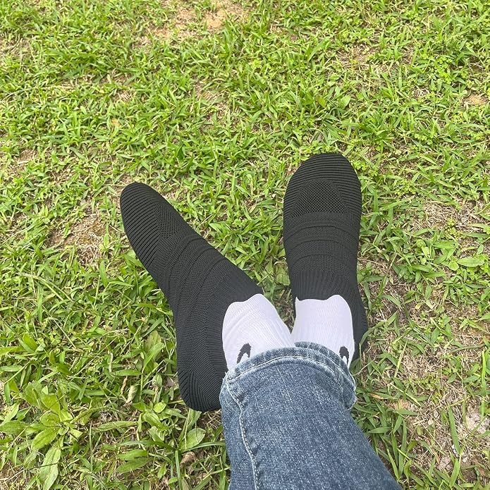 QZKDM Lightweight Slip on Grip Indoor House Slippers Barefoot Non Slip Home - Image 3