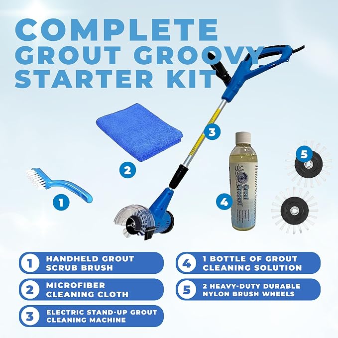 Grout Groovy! Electric Stand-Up Lightweight Grout Cleaning Machine – Large Tile - Image 2