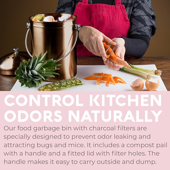 EPICA Countertop Compost Bin Kitchen | 1.3 Gallon | Odorless Composting Bin - Image 3