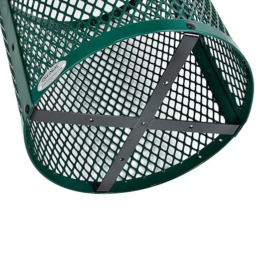 Global Industrial Outdoor Diamond Steel Trash Can - Image 7
