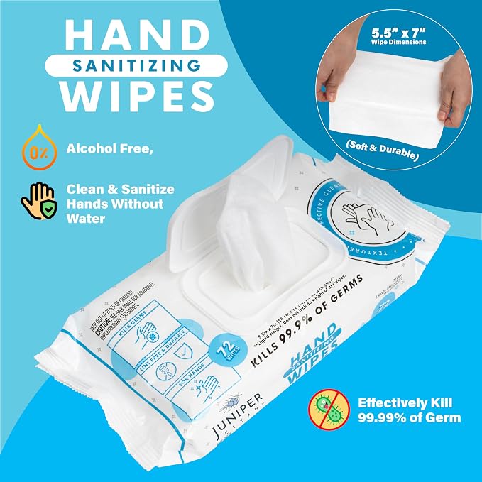 24 Pack Hand Sanitizing Wipes, Fresh Scent, Lint Free & Durable - Image 4