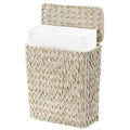 Wicker Trash Can with Lid and Liner, Boho Decotative Small Bathroom Trash Cans by WEAVECOMFORTINTOEVERYCORNER