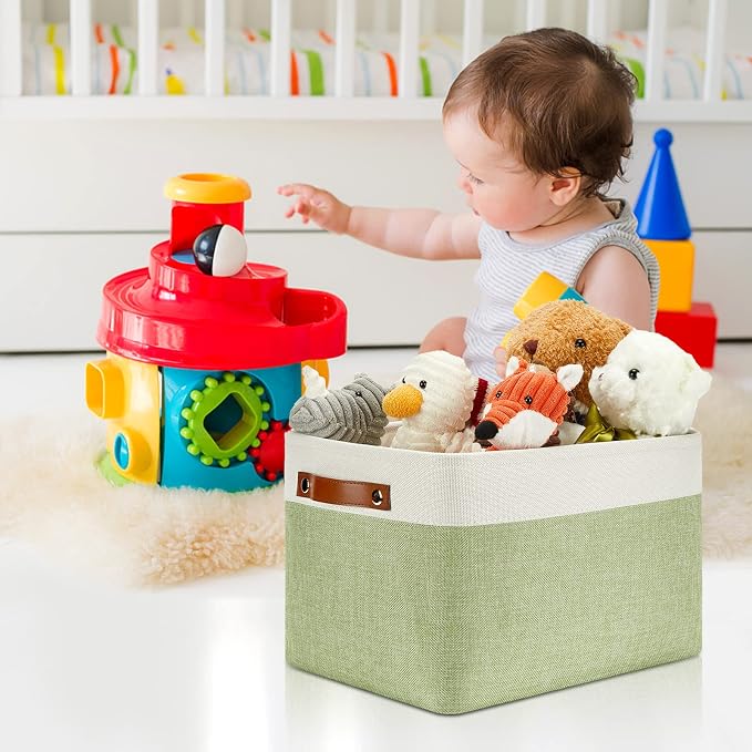 DULLEMELO Fabric Storage Bins for Laundry, Foldable Storage Baskets for Shelves - Image 4
