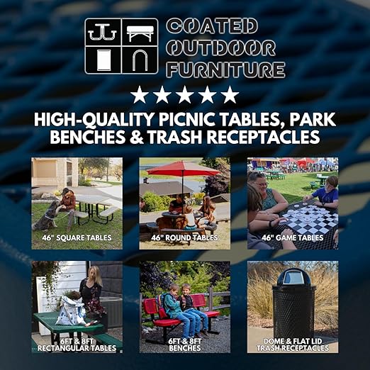 COATEDOUTDOORFURNITURE RDT-P-TXTGRY Heavy Duty Round Trash Receptacle - Image 2