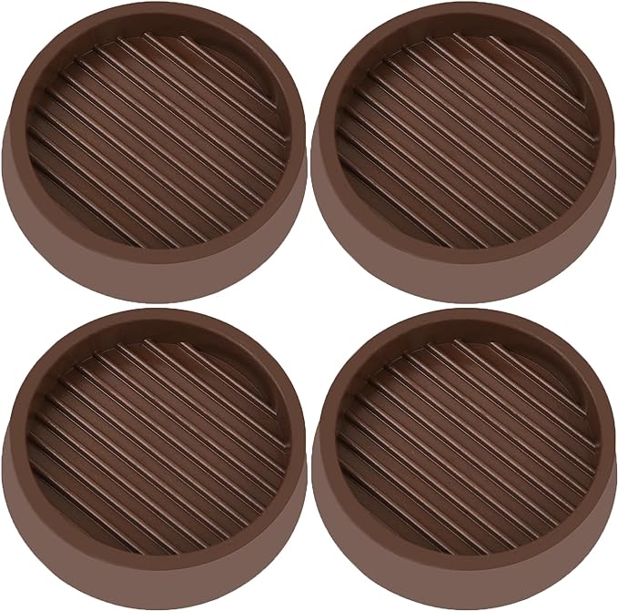 4X4 Round Rubber Caster Cups, Non Slip Furniture Pads, Anti-Slip Gripper by VOCOMO