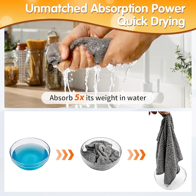 FIXSMITH Microfiber Cleaning Cloth -Pack of 12, Highly Absorbent Cleaning Rags - Image 6