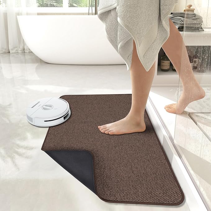 Bath Mat, Ultra Thin Bathroom Rugs, Rubber Bath Mats - Image 2
