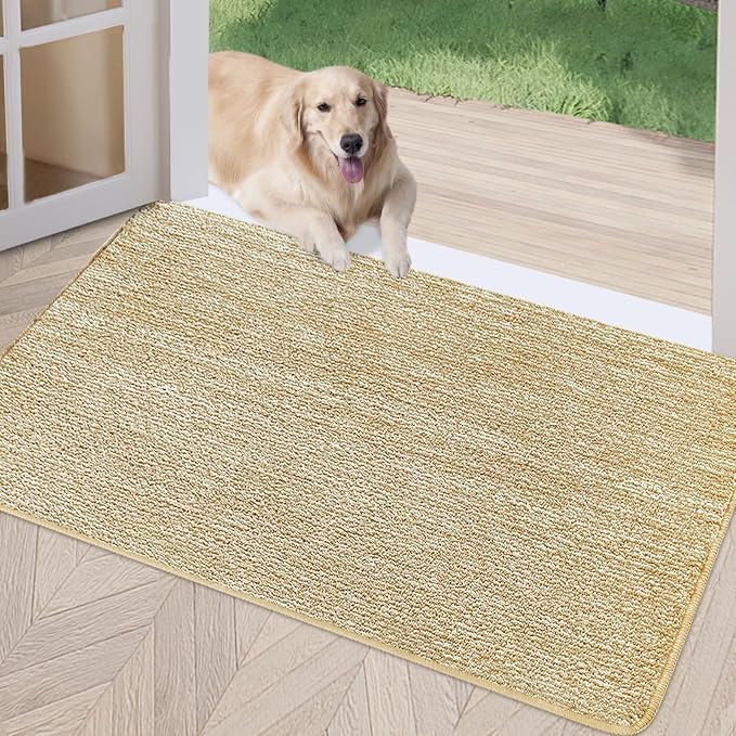 REFETONE Indoor Doormat, Front Door Mat 32"x48" Absorbent Rubber Backing Non by Refetone