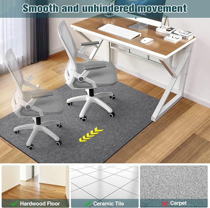 Placoot Desk Chair Mat for Hardwood Floor & Tile 55"x35" Office Chair Mat for - Image 4