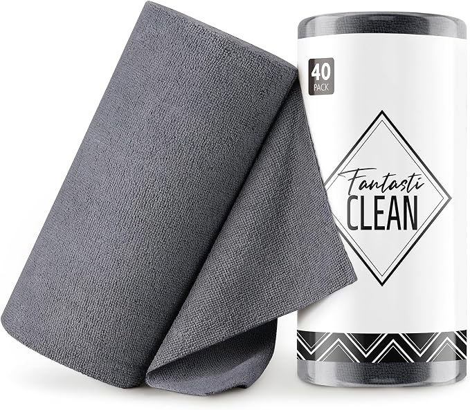 Fantasticlean Microfiber Cleaning Cloth Roll -40 Pack, Tear Away Microfiber by Fantasticlean