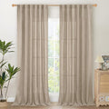 YoungsTex 90 Inch Length Linen Semi Sheer Curtains by YoungsTex