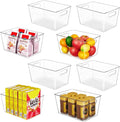 YIHONG Clear Plastic Storage Bins, 8 Pack Pantry Organizer Bins by YIHONG