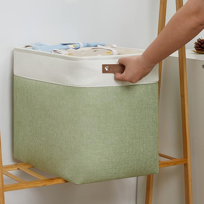 DULLEMELO Large Storage Basket 17"x12"x15", Fabric Storage Organizer Basket - Image 4
