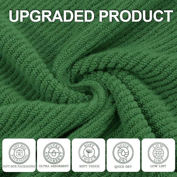 Green Towels, 6 Piece Towels Set - Image 2