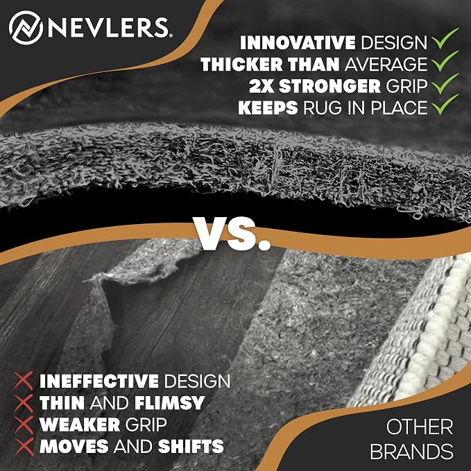 Nevlers 4'x6' Felt TPO Non Slip Rug Pad | 1/4" Thick Anti Slip Rug Grips | - Image 5